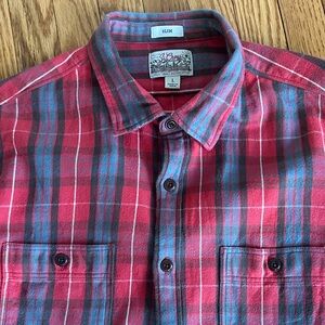 J. Crew midweight Flannel Red and Blue Checkered Men's Shirt